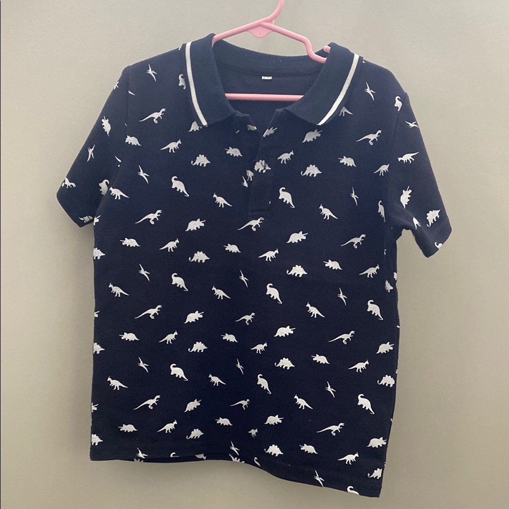 Dinosaur Print Kids Polo Shirt and shorts coord set 6Y - Picture 2 of 9